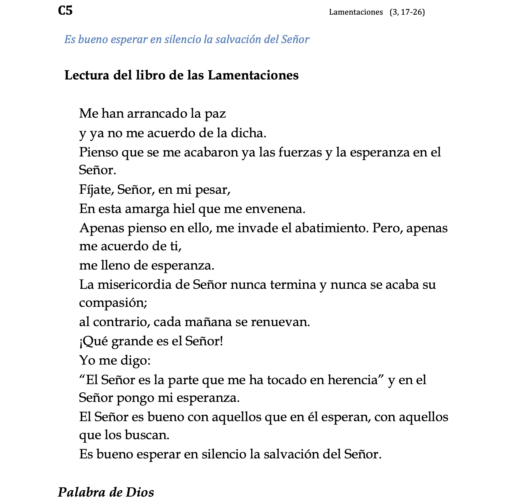 Lamentaciones 3, 17-26