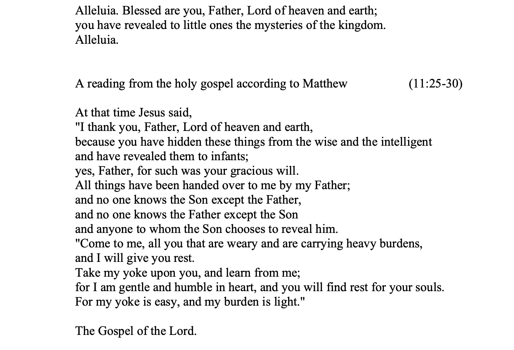 Mathew 11:25-30