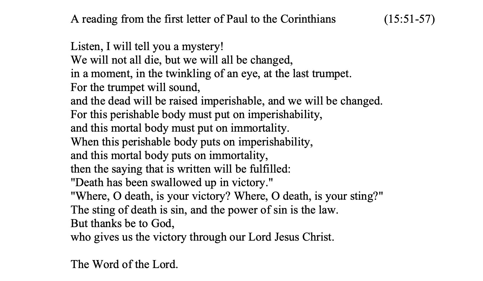 1 Corinthians 15:51-57