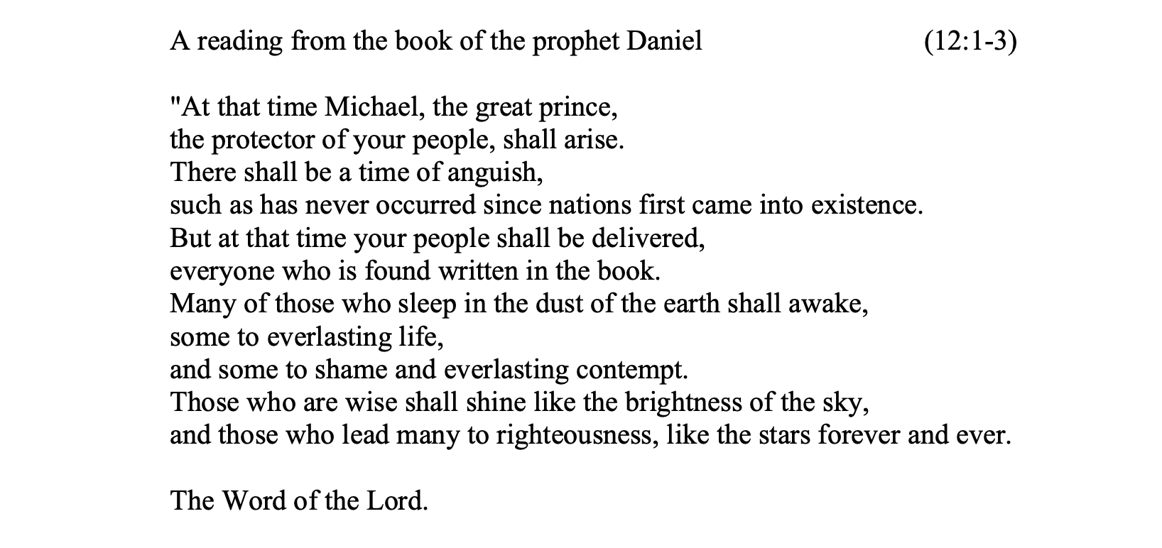 Daniel 12: 1-3
