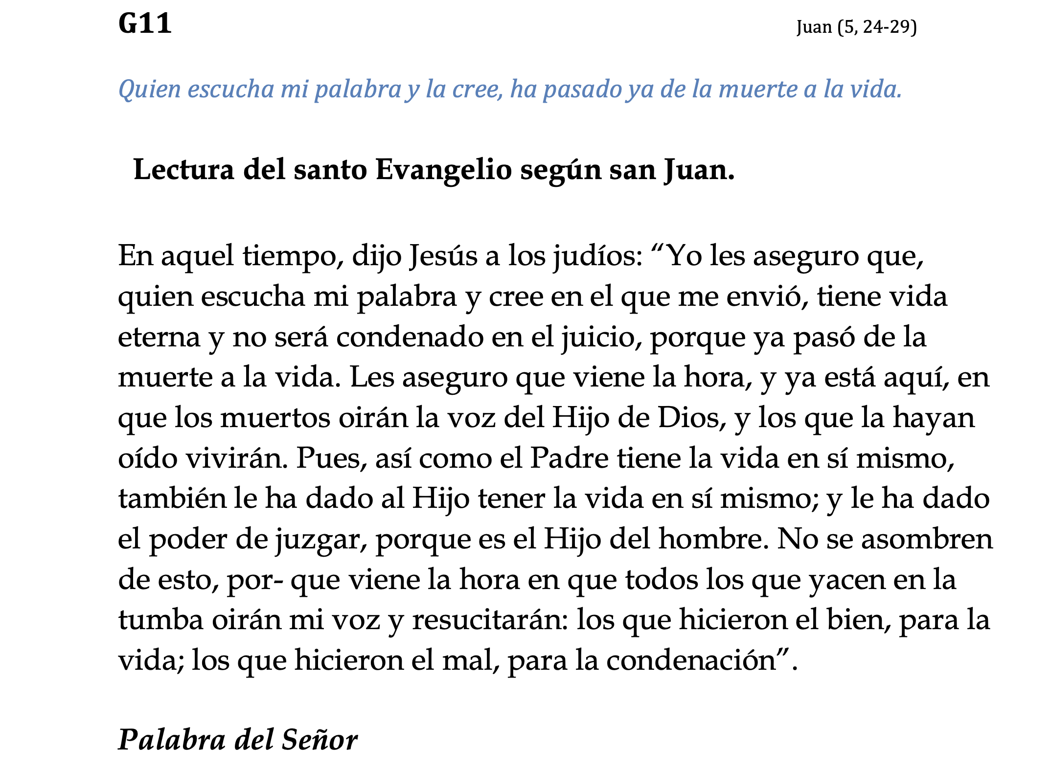 Juan 5, 24-29