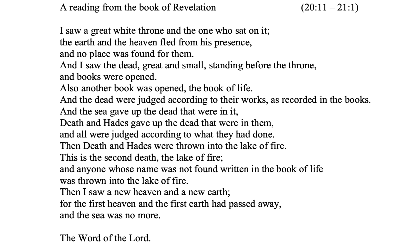 Revelation 20:11-21:1