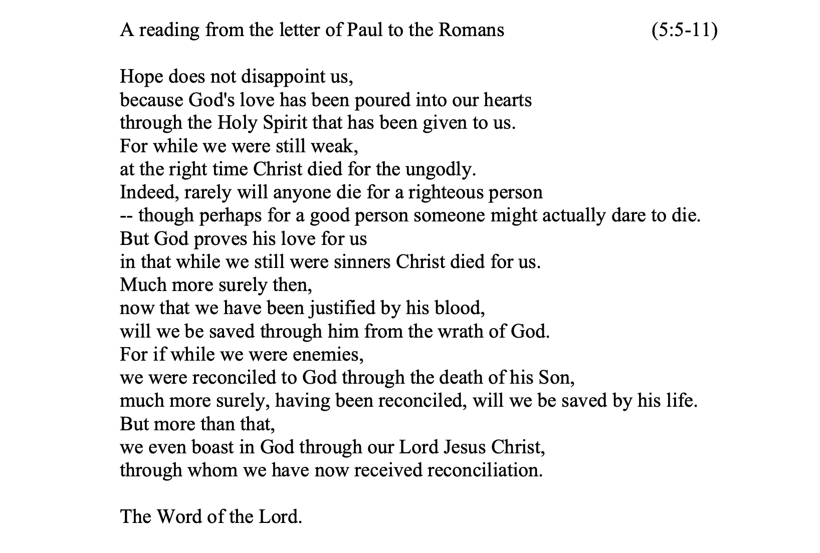 Romans 5:5-11