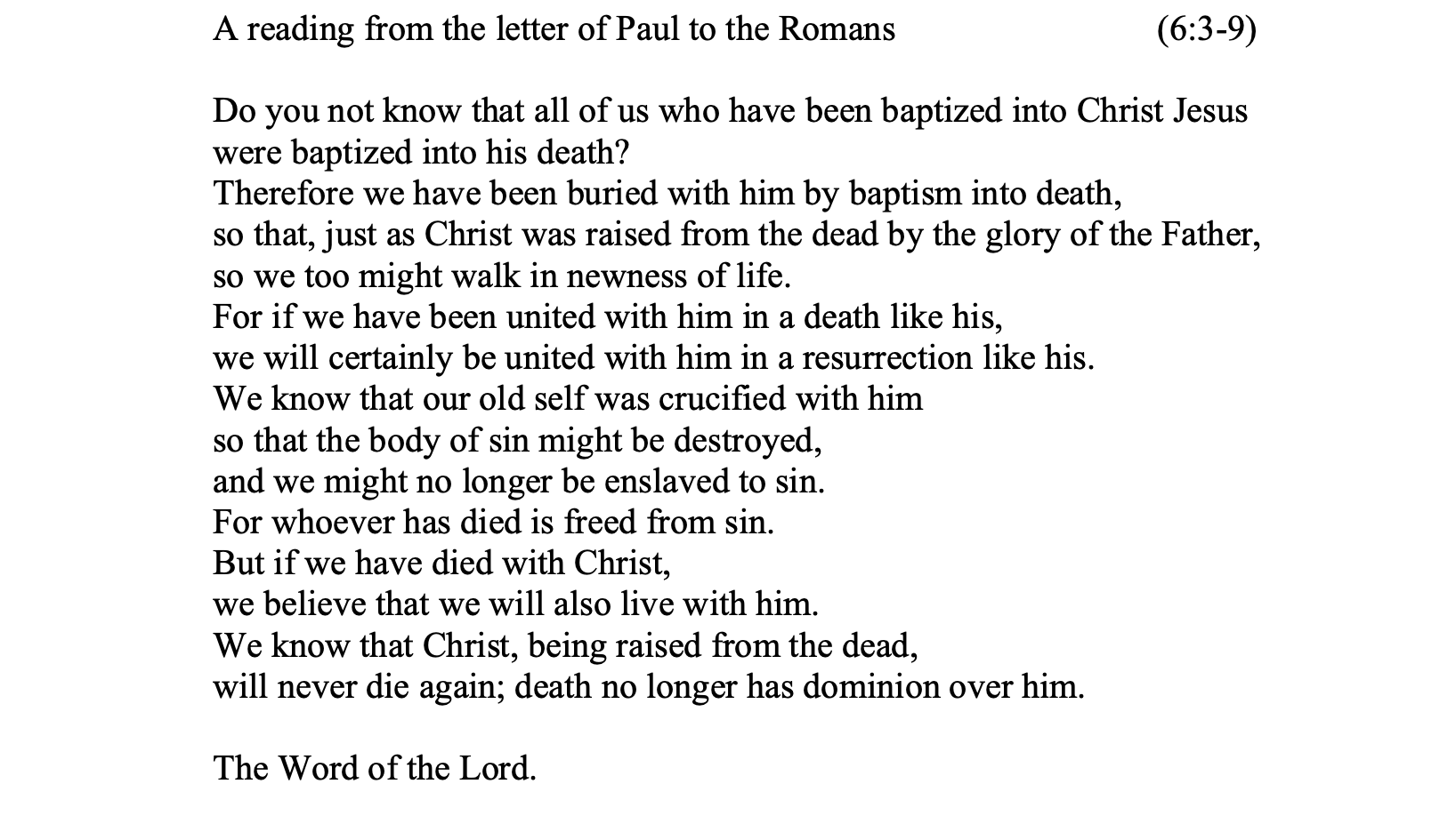Romans 6:3-9